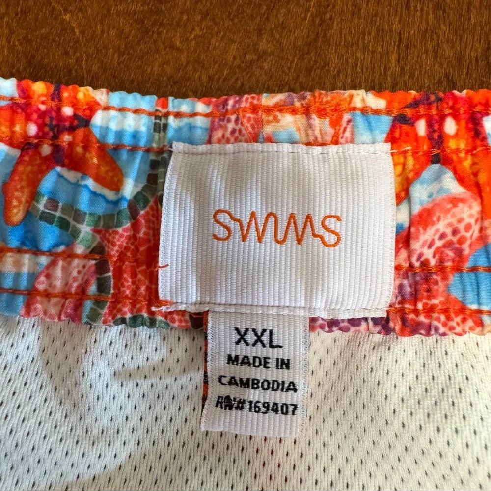 NWT Men's Swims Tropea Starfish Swim Shorts XXL Elastic Drawstring Waist
